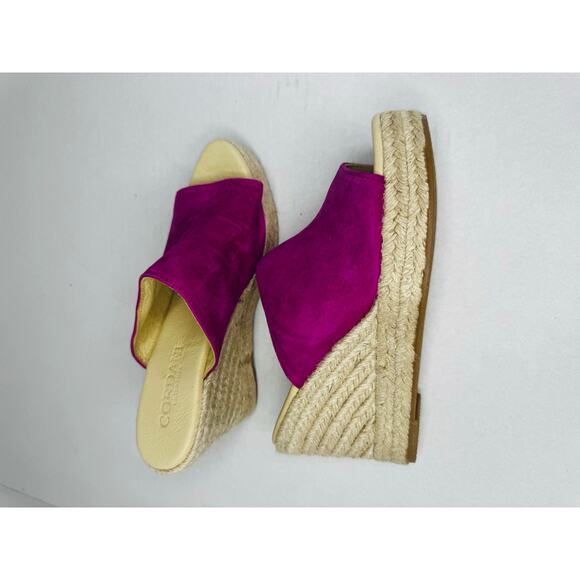 CORDANI Easton Classic Espadrille Wedge Sandal In Fuxia Suede sz 37 - Picture 4 of 11